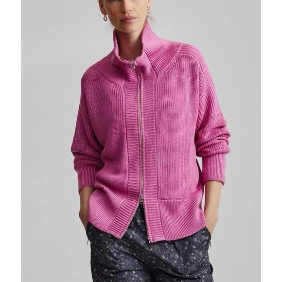 NWT Whitney Knit Jacket | Varley US, Metallic Super Pink / L - Picture 1 of 7